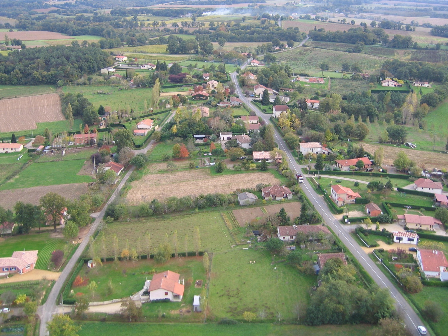 Vue aerienne de Parleboscq