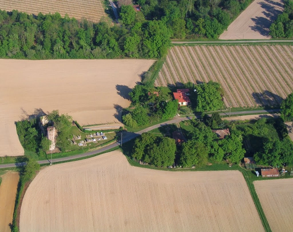Vue aérienne de Mura à Parleboscq