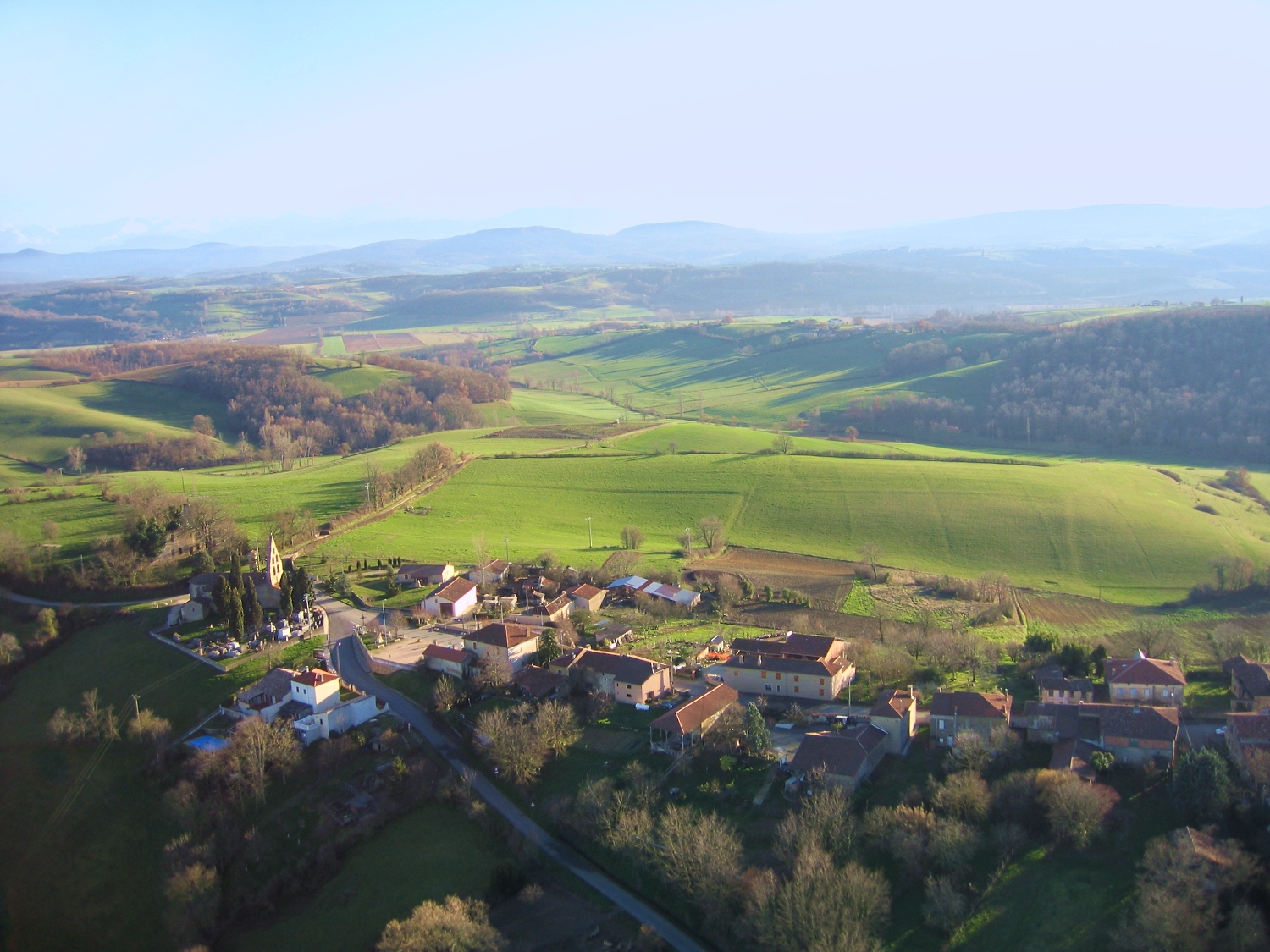 Vue aerienne de Samouillan