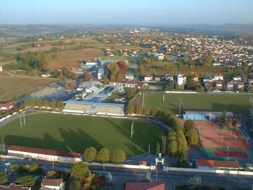 vue aerienne du terrrain de rugby de Saint-Gaudens